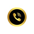 Black and gold viber call logo icon