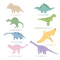 Set of ancient dinosaurs