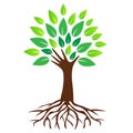 Abstract hand shape creation tree with roots design logo