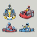 Go kart design vector collection