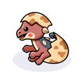 Cute little ankylosaurus dinosaur cartoon hatching from egg Royalty Free Stock Photo