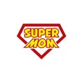 Super mom logo. Mother day concept. superhero Royalty Free Stock Photo