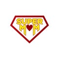 Super mom logo. Mother day concept. superhero Royalty Free Stock Photo