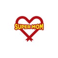 Super mom logo. Mother day concept. superhero Royalty Free Stock Photo