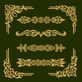 vintage leaves, arrows, feathers, wreaths, dividers, ornaments and floral decorative elements Royalty Free Stock Photo