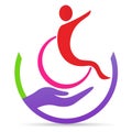 Disabled health care love save medical logo
