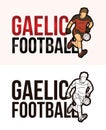 Gaelic Football Text with Sport Player Graphic Vector