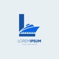Letter L Initial Ship Logo Design Vector Icon Graphic Illustration Royalty Free Stock Photo