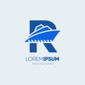 Letter R Initial Ship Logo Design Vector Icon Graphic Illustration Royalty Free Stock Photo