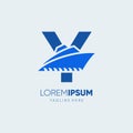 Letter Y Initial Ship Logo Design Vector Icon Graphic Illustration Royalty Free Stock Photo
