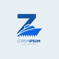 Letter Z Initial Ship Logo Design Vector Icon Graphic Illustration Royalty Free Stock Photo