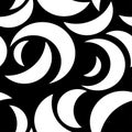 Crescent ornament, seamless fill pattern. Textile template. Monochrome wallpaper, print on fabric. Vector Royalty Free Stock Photo