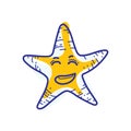Ocean Starfish doodle funky playful illustration