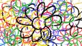 abstract flower background crayon style