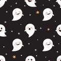 Cute Halloween ghost seamless pattern