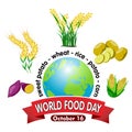 world food day symbol illustration, simple flat vector design