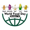 world food day symbol illustration, simple flat vector design