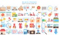 Black Friday multi color Icon set isolated Royalty Free Stock Photo