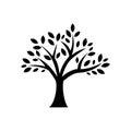 Tree icon, nature company logo vector design illustration, isolated on white background. Royalty Free Stock Photo