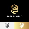 Eagle Head Strong Security Shield Logo Vector Illustration Design Concept Royalty Free Stock Photo