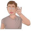 Man Listening Cartoon Character Illustration Royalty Free Stock Photo