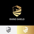 Rhino Strong Security Shield Illustration Design