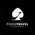 Poker travel logo design. Poker Airlines Logo design. Royalty Free Stock Photo