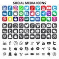 Social media and web vector icon set illustration. LinkedIn Facebook Instagram WhatsApp twitter google vimeo YouTube Dig viber etc Royalty Free Stock Photo