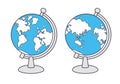 Globe vector icon isolated, western and eastern hemisphere. Royalty Free Stock Photo