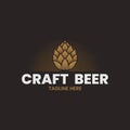 Craft Beer logo design template. Abstract beer hop in retro style. Royalty Free Stock Photo