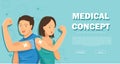 People Showing Vaccinated. Vaccination concept. vector illustration Royalty Free Stock Photo