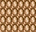 seamless pattern background with geometric shapes including octagons , triangles and lozenges in brown , wheat and beige colors Royalty Free Stock Photo