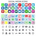 Social media icons vector flat illustration for web and graphic uses. Royalty Free Stock Photo