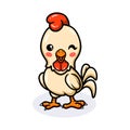 Cute little rooster cartoon winking eye