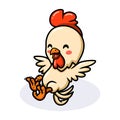 Cute little rooster cartoon posing