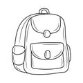 Simple School bag vector illustration, linear style element