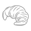 Croissant Cake Line art colored vector illustration