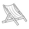 Beach Chair Line art colored vector illustration Royalty Free Stock Photo