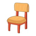 Simple Wooden Chair vector illustration, colored linear style