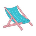 Beach Chair Line art colored vector illustration Royalty Free Stock Photo