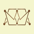 Logo Letter Monogram WM or MW Crown Royalty Free Stock Photo