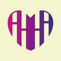 Logo Letter Monogram AHHA Love Royalty Free Stock Photo