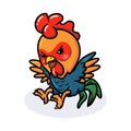 Cute angry little rooster cartoon