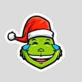 Grinch Christmas emoji emoticon Laughing Squinting Face