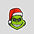 Grinch Christmas emoji emoticon Cool Smiling Face Royalty Free Stock Photo