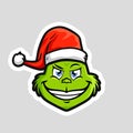Grinch Christmas emoji emoticon Smirking Grinning Face