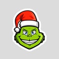 Grinch Christmas emoji emoticon Grinning Face Royalty Free Stock Photo