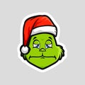 Grinch Christmas emoji emoticon Pensive Face