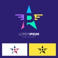 Letter P Star or with Wing Logo Design Vector Icon Graphic Emblem Illustration Royalty Free Stock Photo