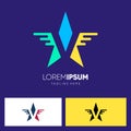 Letter V Star or with Wing Logo Design Vector Icon Graphic Emblem Illustration Royalty Free Stock Photo